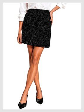 Kate Spade Mini Skirt Black Metallic Tweed Zip Back 4